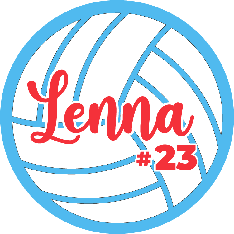 Lima Volleyball Magnets with Name and Number - Blue