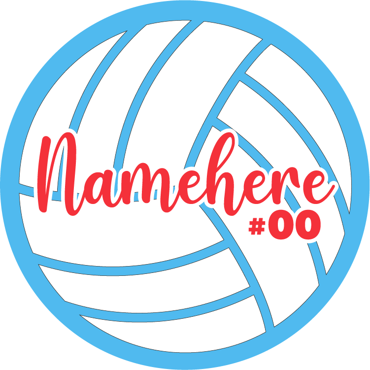 Lima Volleyball Magnets with Name and Number - Blue