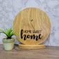 home sweet home golden oak wood round tabletop sign 