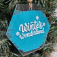 winter wonderland clear acrylic back-painted ornament