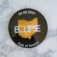 round path of totality solar eclipse coaster with shape of Ohio