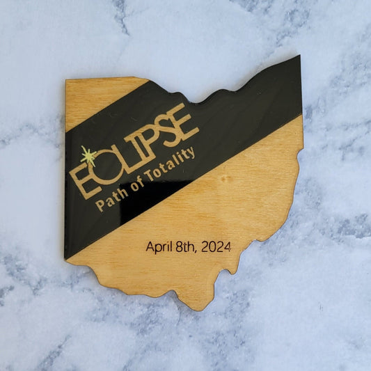 Ohio shaped path of totality solar eclipse coaster