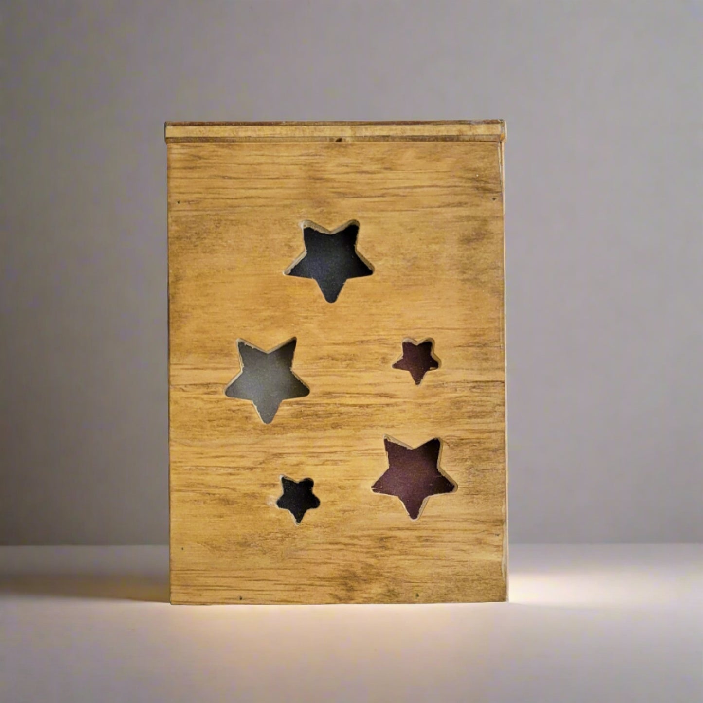 Golden Oak Stars Light Box