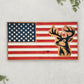 Wooden Handmade Carved Flag with Deer