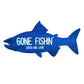 Blue Fish-Shaped 'Gone Fishin' Catch you Later' Sign