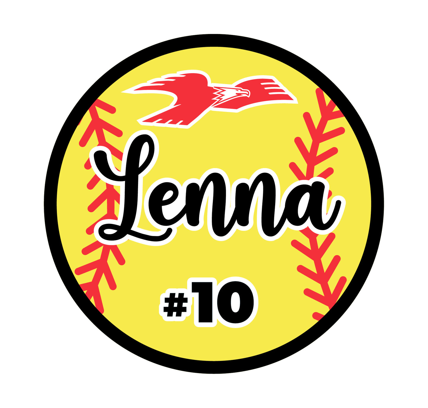 Lima Softball Magnets with Name and Number