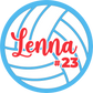 Lima Volleyball Magnets with Name and Number - Blue