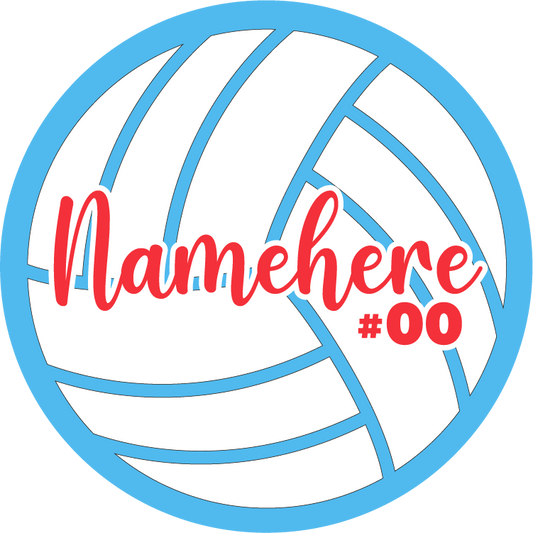 Lima Volleyball Magnets with Name and Number - Blue