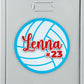 Lima Volleyball Magnets with Name and Number - Blue