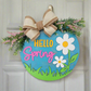Hello Spring Flower Door Hanger