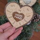 Personalized Wood Heart Puzzle Ornament - Add your family names