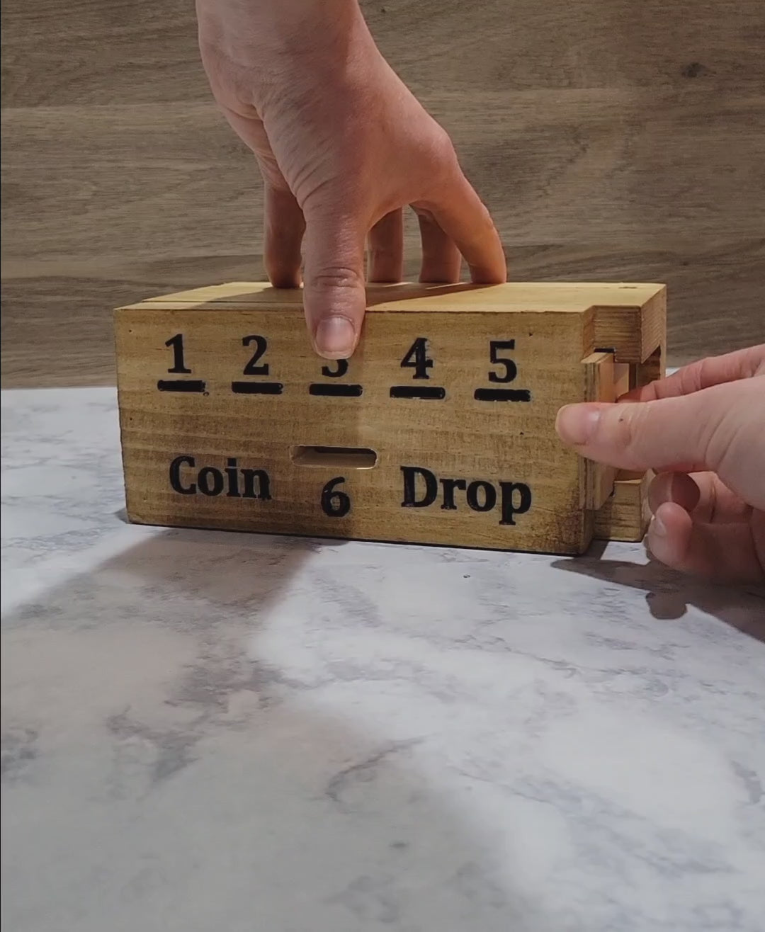 handmade wood coin drop game getting out accessories