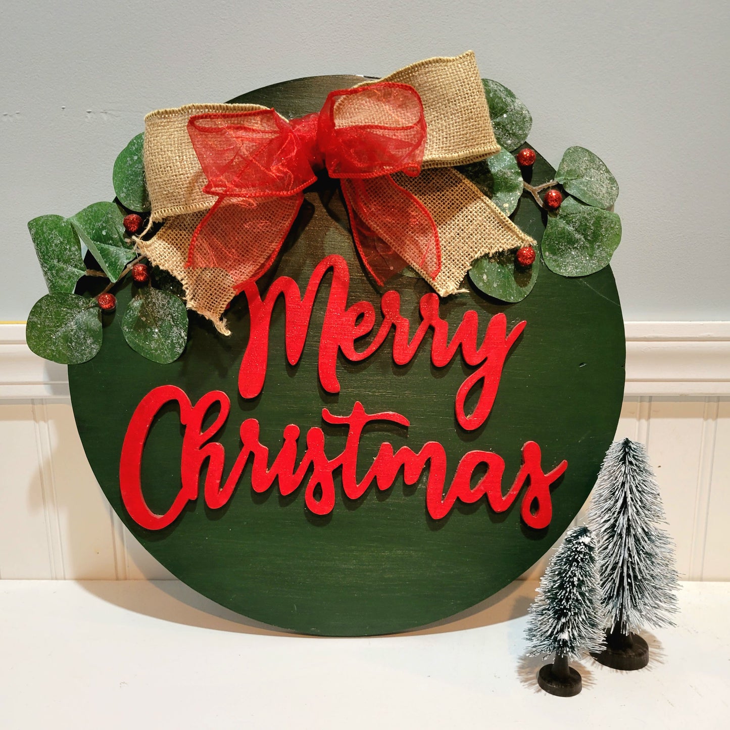 Merry Christmas Door Hanger 15"